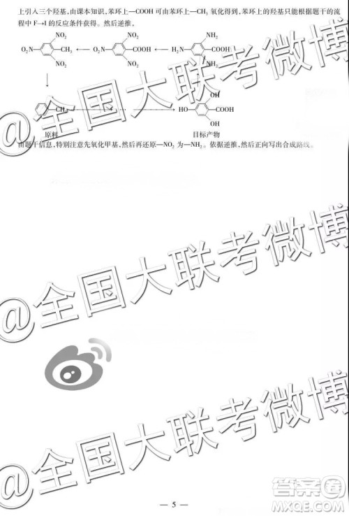 天一大联考2018-2019学年高三上学期期末考理综参考答案 天一大联考2018-2019学年高三上学期期末考理综参考答案