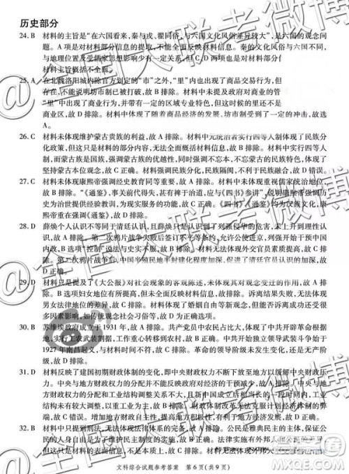 省际名校联盟2019届高三第一学期期末检测联考文综参考答案 省际名校联盟2019届高三第一学期期末检测联考文综参考答案