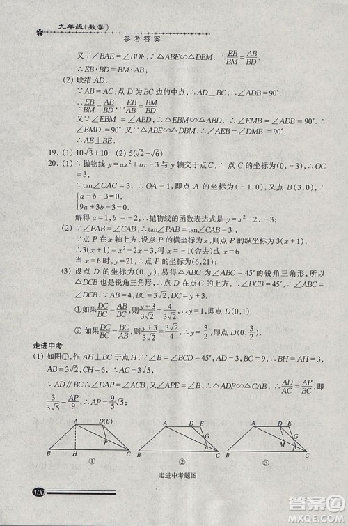 快乐寒假2019沪教版寒假能力自测数学九年级中西书局答案