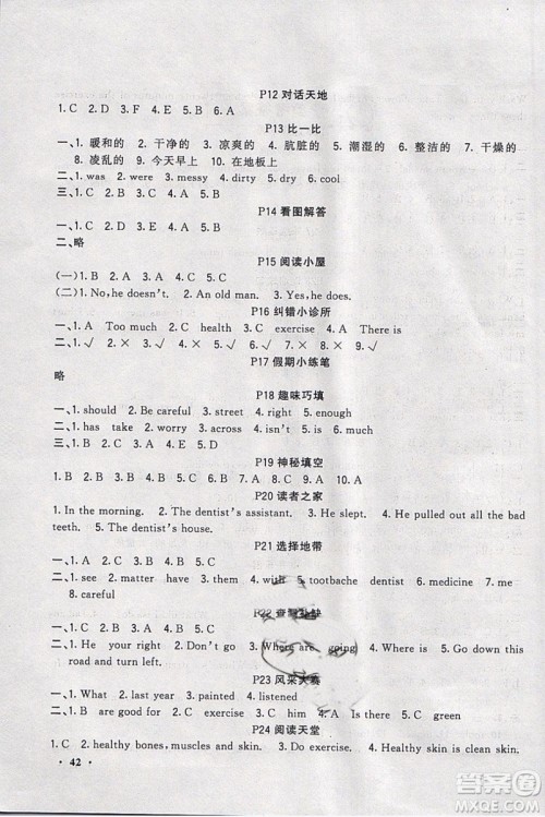 2019年新路学业快乐假期寒假作业六年级英语开心学英语版参考答案 2019年新路学业快乐假期寒假作业六年级英语开心学英语版参考答案