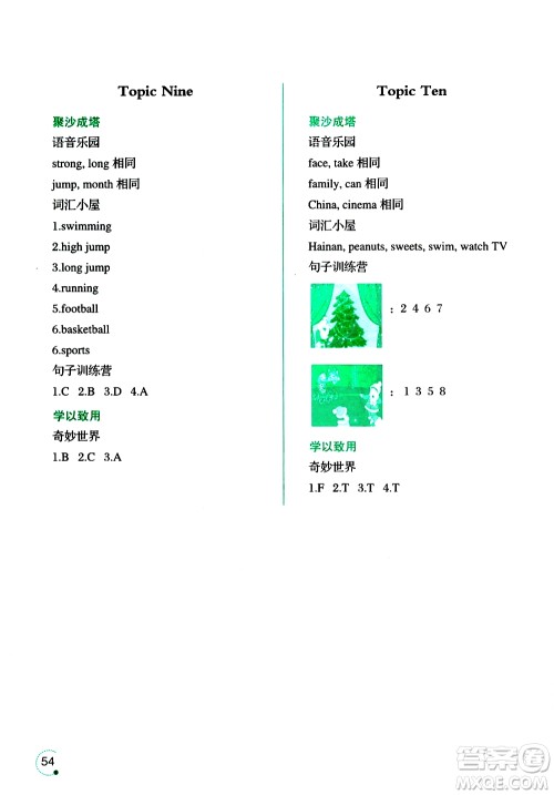 2019年寒假乐园3英语四年级Y版参考答案