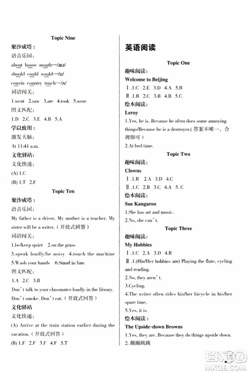 辽宁师范大学出版社2019年寒假乐园1英语六年级参考答案