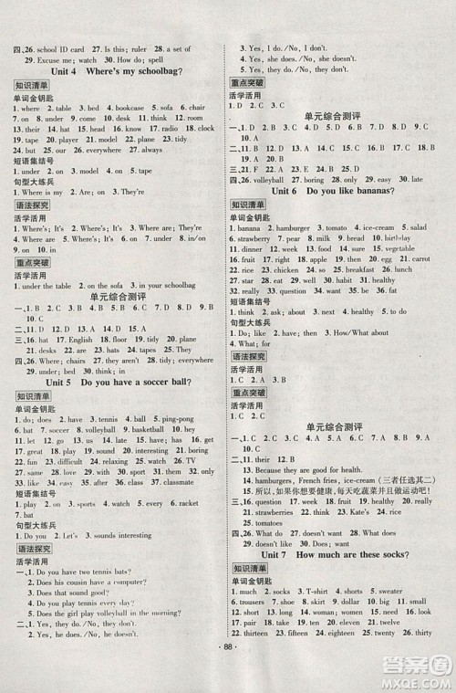 七彩假期期末大提升2019年寒假作业七年级英语答案 七彩假期期末大提升2019年寒假作业七年级英语答案