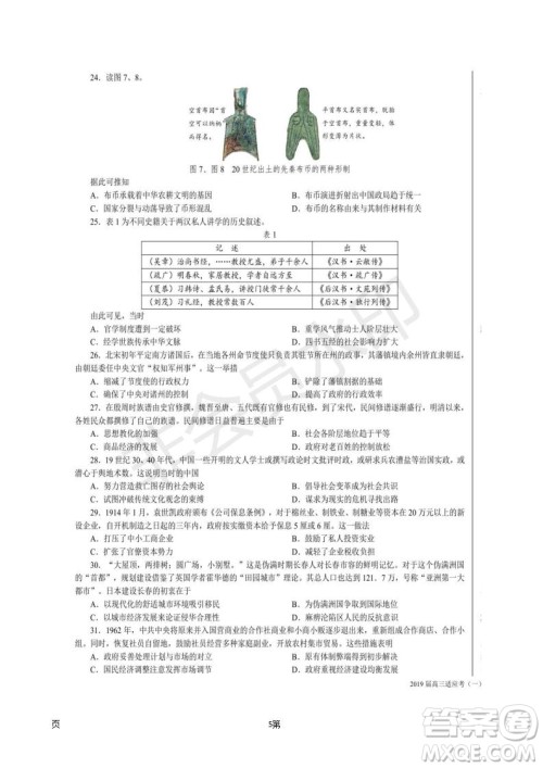 2019届湖南省长沙市长郡中学高三下学期第一次适应性考试文科综合试题及答案