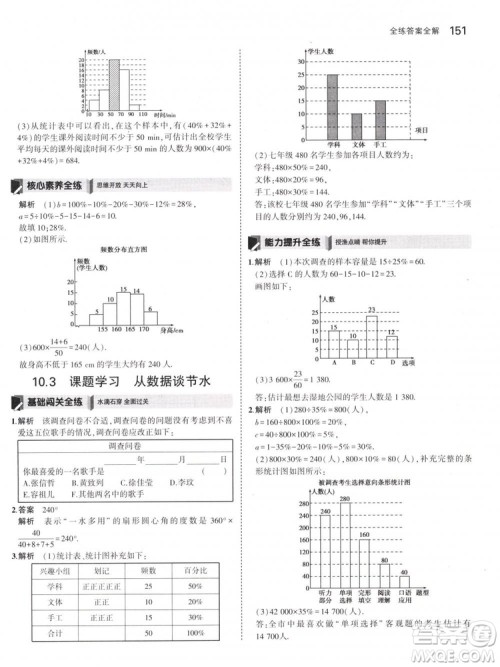 曲一线科学备考2019版5年中考3年模拟七年级下册数学人教版RJ参考答案