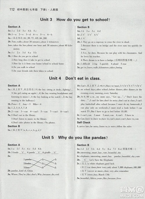 正版2019年初中七年级下册英语书人教版英语书教材课本参考答案 正版2019年初中七年级下册英语书人教版英语书教材课本参考答案