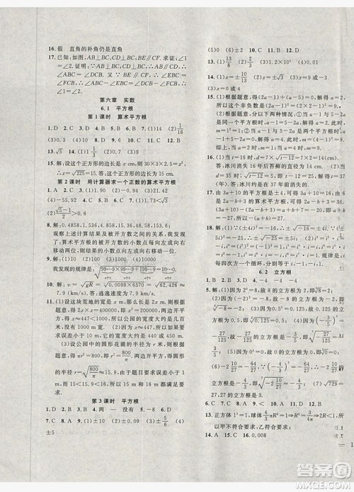 2019体验型学案体验新知高效练习七年级下册数学人教版答案 2019体验型学案体验新知高效练习七年级下册数学人教版答案