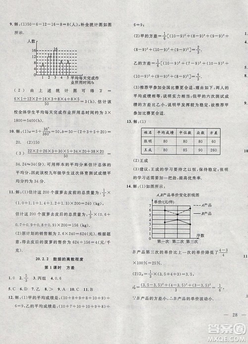 2019体验型学案体验新知高效练习八年级下册数学沪科版答案