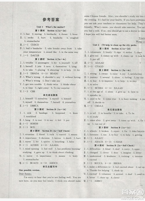 2019体验型学案体验新知高效练习八年级下册英语人教版答案
