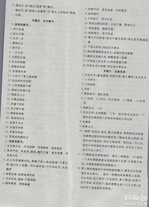 2019体验型学案体验新知高效练习八年级下册语文人教版答案