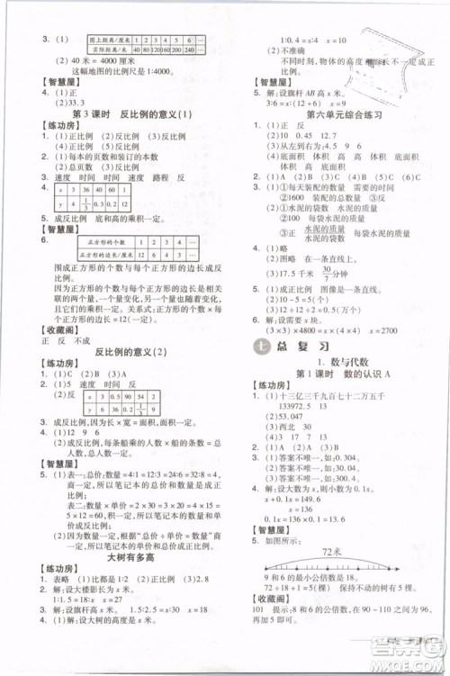 开明出版社2019版全品学练考六年级下册数学SJ苏教版参考答案 开明出版社2019版全品学练考六年级下册数学SJ苏教版参考答案