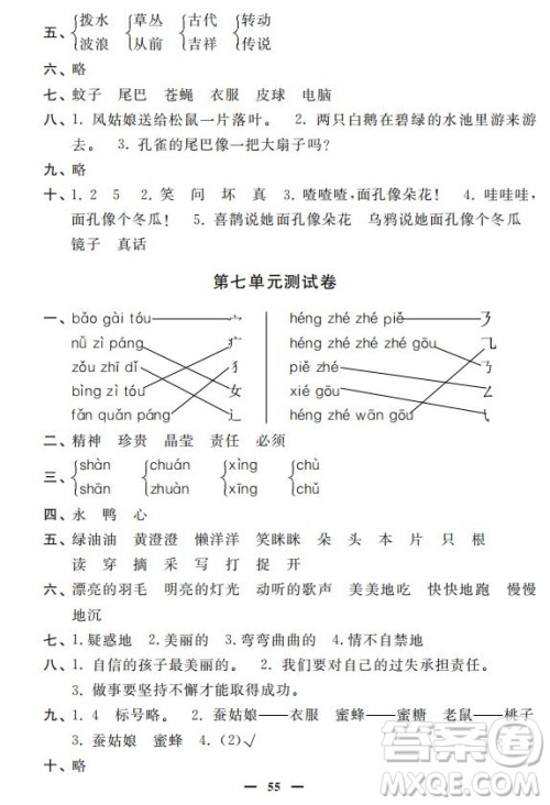 钟书金牌2019年金牌教练一年级语文下册参考答案