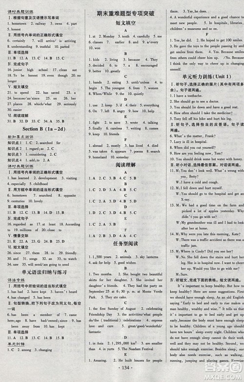 2019导与练练案课时练课时作业本八年级下册英语人教版答案