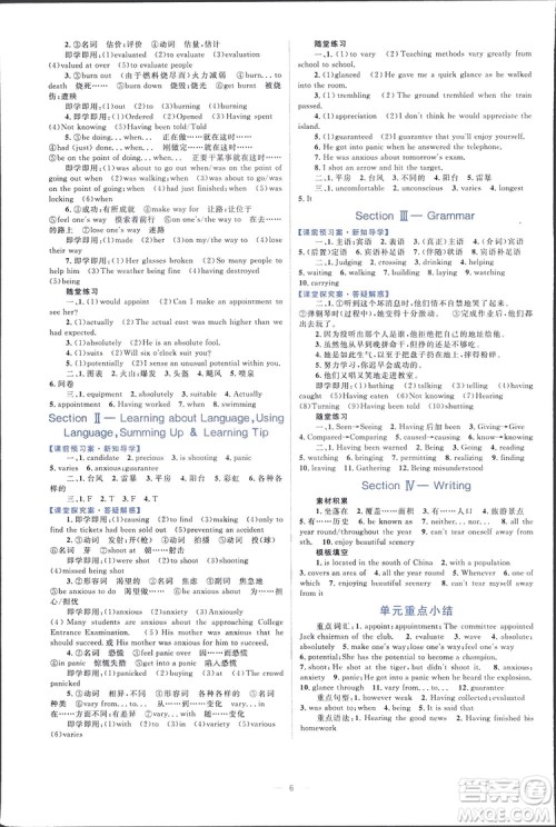 2019高中同步学考优化设计英语选修6人教版答案
