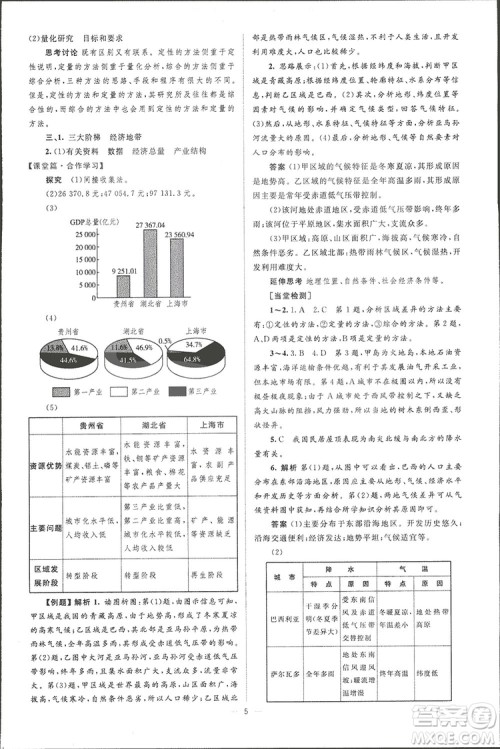 2019高中同步学考优化设计地理必修3答案