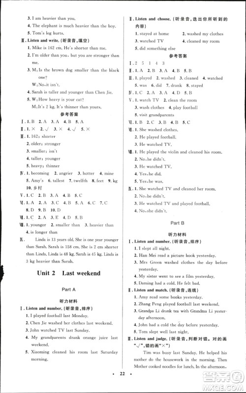 2019小学同步测控优化设计六年级下册英语PEP版答案