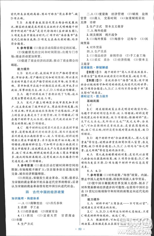 2020高中同步测控优化设计历史必修2人民版答案 2020高中同步测控优化设计历史必修2人民版答案