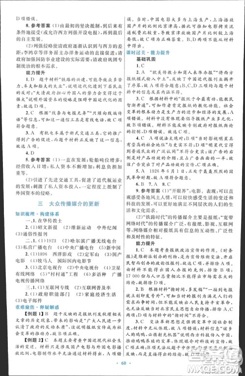 2019高中同步测控优化设计历史必修2人民版答案