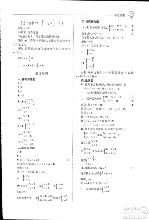 2019新课程问题解决导学方案数学七年级下册华东师大版答案 2019新课程问题解决导学方案数学七年级下册华东师大版答案