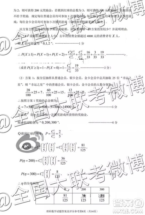 2019年深圳市高三一模考试理科数学参考答案 2019年深圳市高三一模考试理科数学参考答案