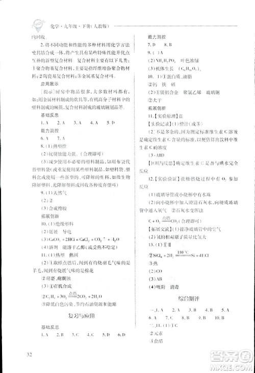 2019新课程问题解决导学方案九年级下册化学人教版答案