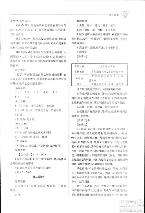 2019新课程问题解决导学方案九年级下册化学人教版答案 2019新课程问题解决导学方案九年级下册化学人教版答案
