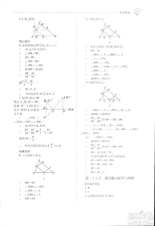 2019新课程问题解决导学方案九年级下册数学人教版答案
