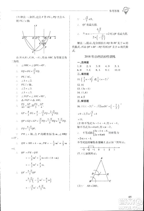 2019新课程问题解决导学方案九年级下册数学人教版答案