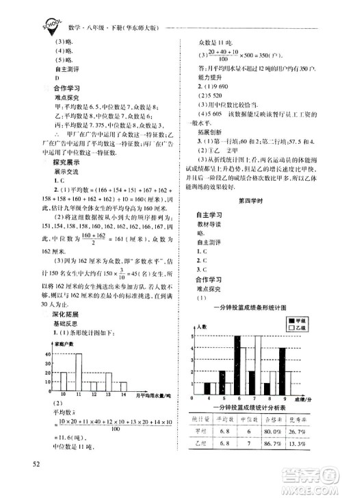 2019新课程问题解决导学方案数学八年级下册华东师大版答案 2019新课程问题解决导学方案数学八年级下册华东师大版答案