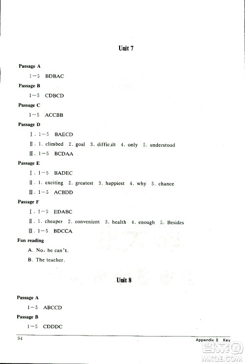 2019年长江全能学案英语阅读训练八年级下册人教版参考答案 2019年长江全能学案英语阅读训练八年级下册人教版参考答案