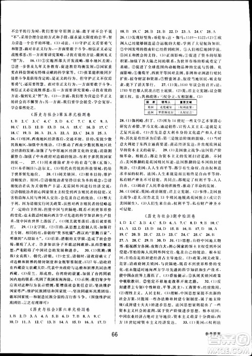 2019新版初中新学案优化与提高八年级下册历史与社会道德与法治人教版参考答案 2019新版初中新学案优化与提高八年级下册历史与社会道德与法治人教版参考答案