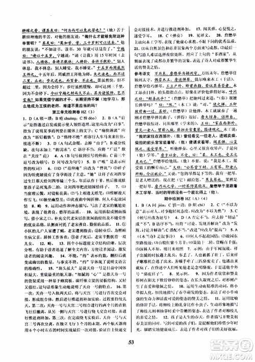 2019版初中新学案优化与提高七年级语文下人教版参考答案