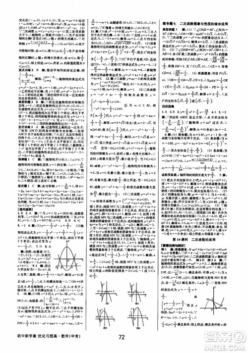 2019版BBS初中新学案优化与提高九年级数学中考总复习参考答案
