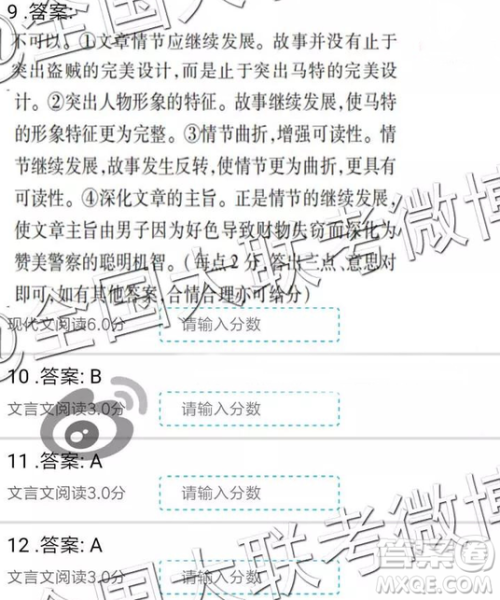 2019年全国普通高中高三二月大联考语文参考答案