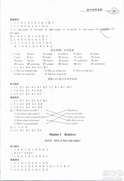王牌英语TOP广州版2019小学英语双基同步导学导练三年级下册答案 王牌英语TOP广州版2019小学英语双基同步导学导练三年级下册答案