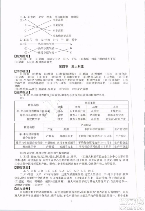 2019年海淀名师伴你学同步学练测七年级地理下册第2版参考答案 2019年海淀名师伴你学同步学练测七年级地理下册第2版参考答案