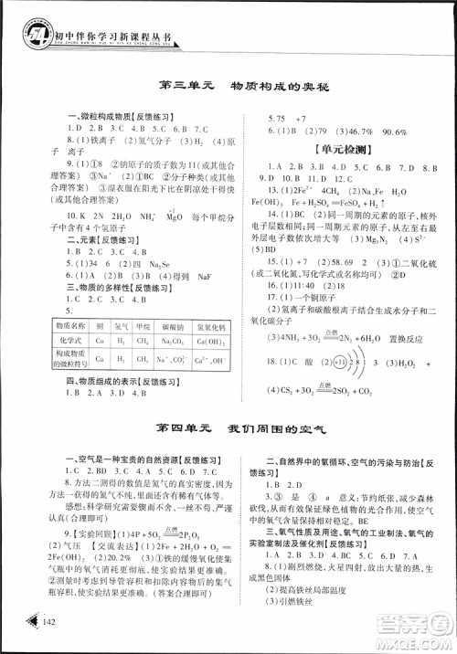 五四制2019年初中伴你学习新课程丛书九年级下册化学鲁教版参考答案