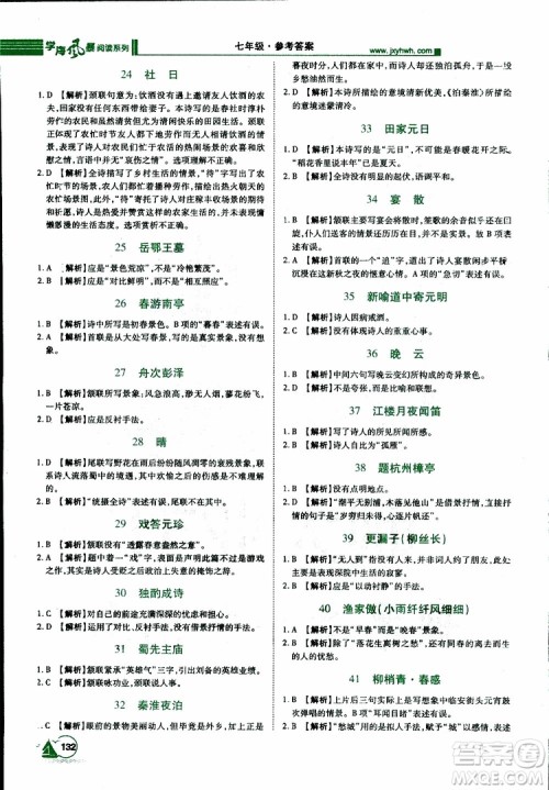 2019年初中课外文言文阅读七年级参考答案 2019年初中课外文言文阅读七年级参考答案