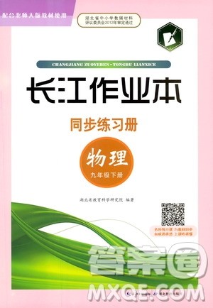 2019年长江作业本九年级下册物理人教版同步练习册参考答案