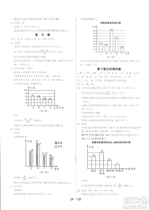 2019春雨教育1课3练单元达标测试数学七年级下册人教版答案