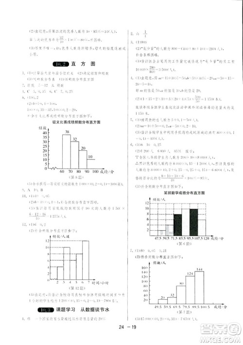 2019春雨教育1课3练单元达标测试数学七年级下册人教版答案