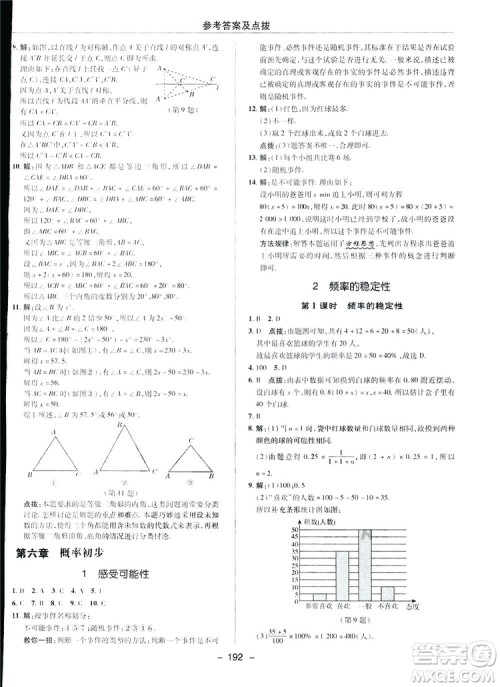 2019荣德基综合应用创新题典中点数学七年级下册北师大版BSD答案