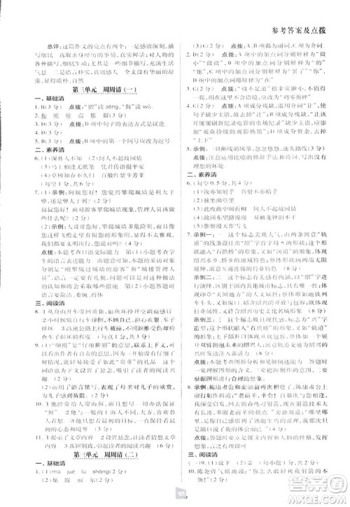 2019荣德基综合应用创新题典中点语文七年级下册人教版RJ版答案