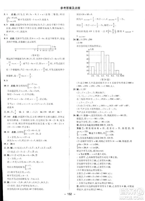 2019荣德基综合应用创新题典中点数学七年级下册人教版答案