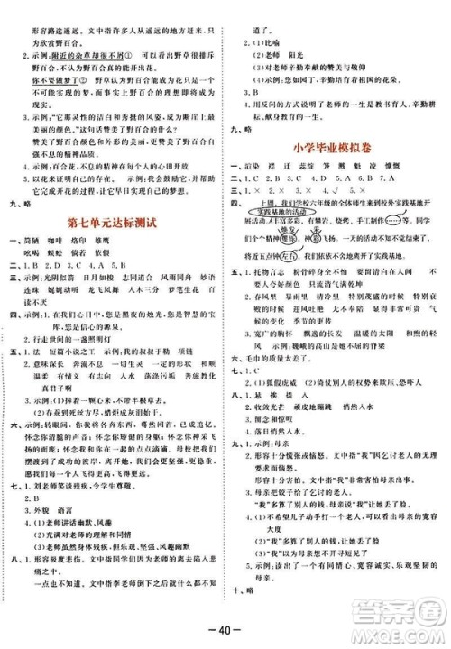 曲一线小儿郞系列2019新版53天天练六年级下册语文苏教版SJ答案 曲一线小儿郞系列2019新版53天天练六年级下册语文苏教版SJ答案