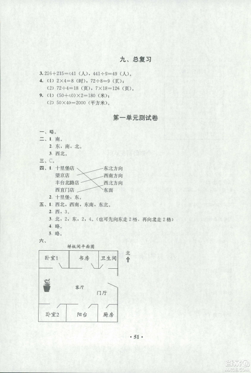 人教金学典2019年同步解析与测评数学三年级下册人教版参考答案 人教金学典2019年同步解析与测评数学三年级下册人教版参考答案