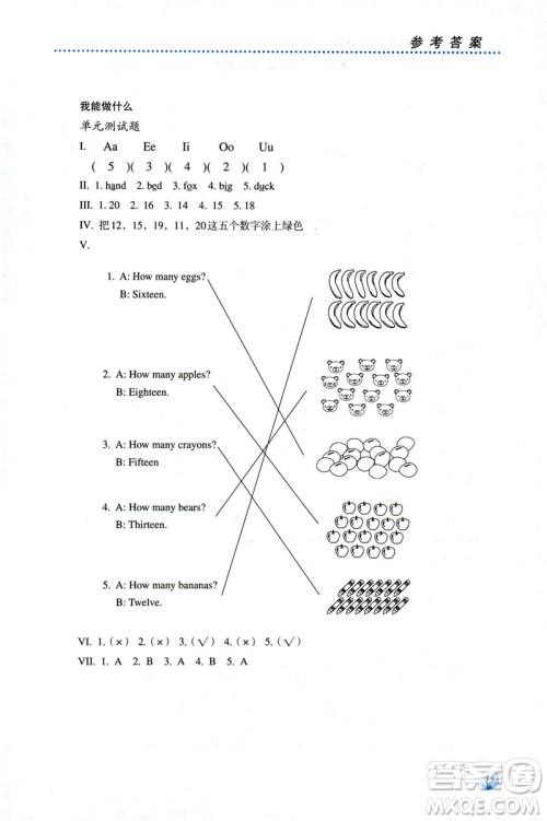 人教金学典2019年同步解析与测评小学三年级下册英语人教PEP版答案