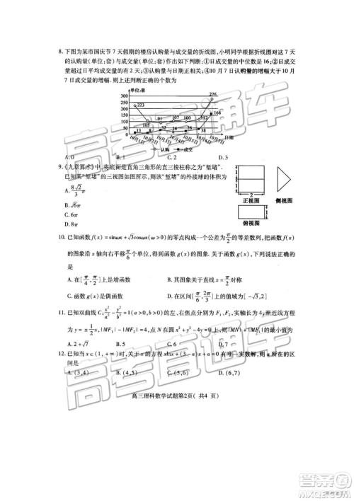 2019年济宁一模高三数学试题及参考答案 2019年济宁一模高三数学试题及参考答案