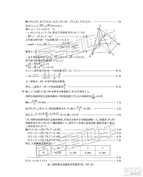 2019年济宁一模高三数学试题及参考答案 2019年济宁一模高三数学试题及参考答案