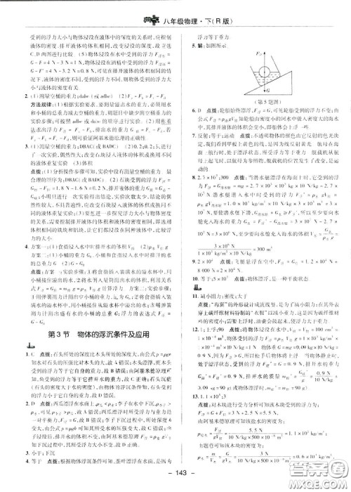 2019荣德基典中点综合应用创新题物理八年级下册人教版答案